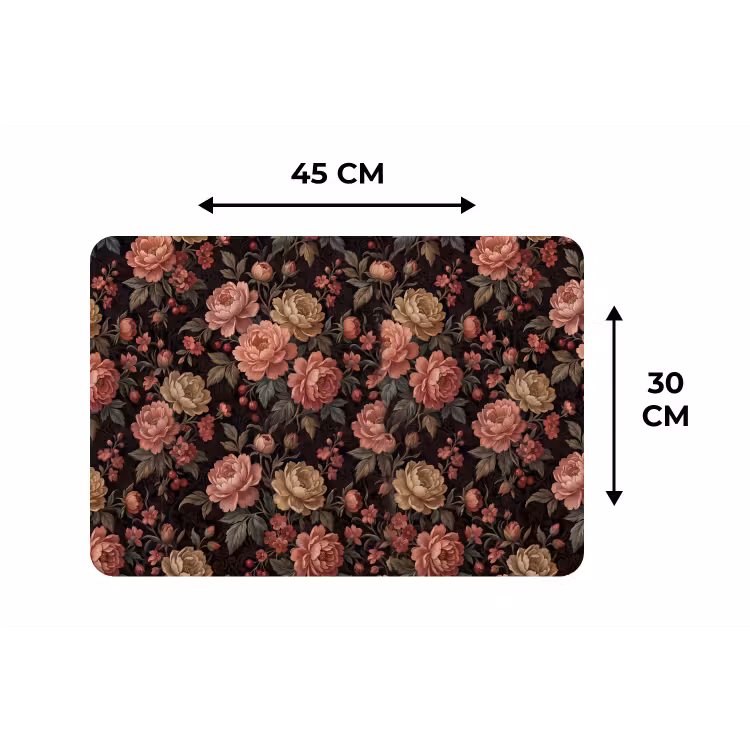 Bloemen - Patroon - Natuur - Vintage - Roze Placemat vinyl groot -specs