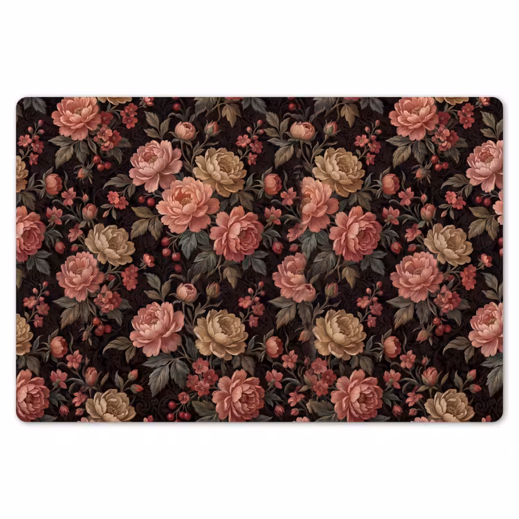 Bloemen - Patroon - Natuur - Vintage - Roze Placemat vinyl groot -zzsfeer1_Kitchenyeah-website