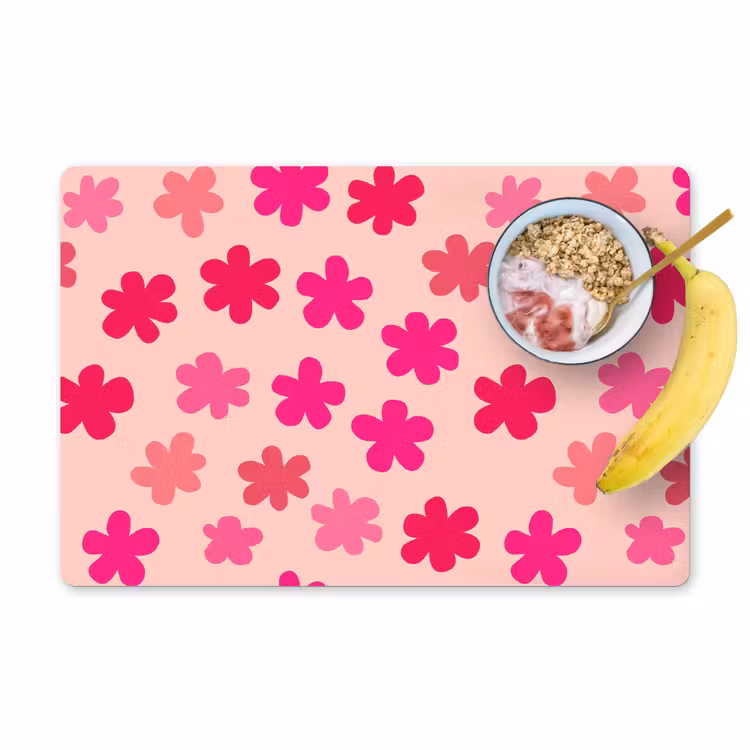 Bloemen - Patroon - Roze Placemat vinyl groot -zzzproduct_Kitchenyeah-website