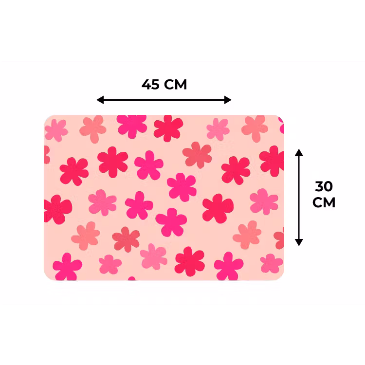 Bloemen - Patroon - Roze Placemat vinyl groot -specs