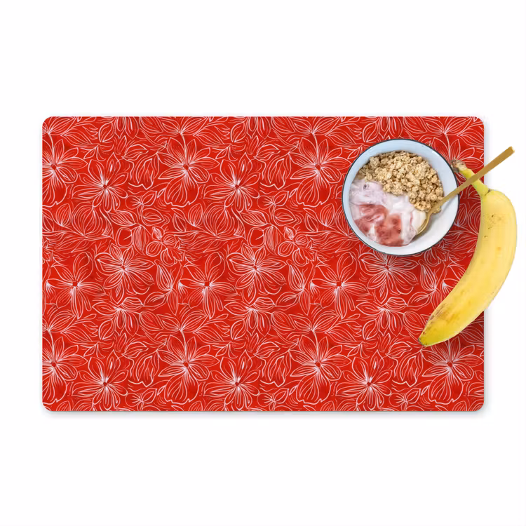 Bloemen - Patroon - Rood Placemat vinyl groot 368 -zzzproduct_Kitchenyeah-website
