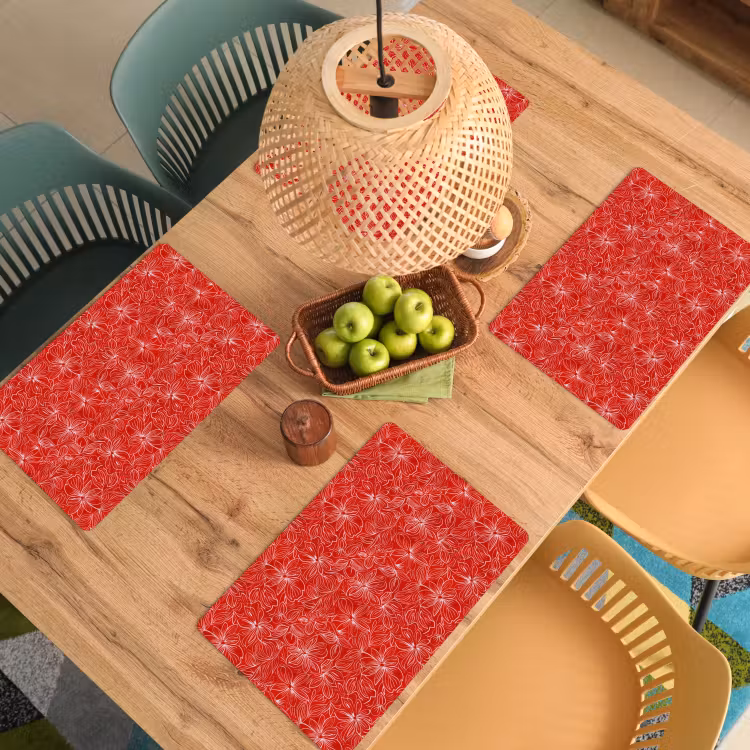 Bloemen - Patroon - Rood Placemat vinyl groot 368 -zzsfeer5_Kitchenyeah-website