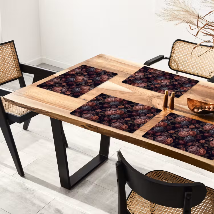 Bloemen - Patroon - Vintage - Donker - Roze Placemat vinyl groot -zzsfeer4_Kitchenyeah-website