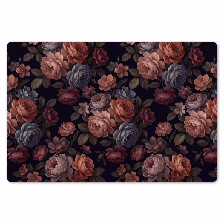 Bloemen - Patroon - Vintage - Donker - Roze Placemat vinyl groot -zzsfeer1_Kitchenyeah-website