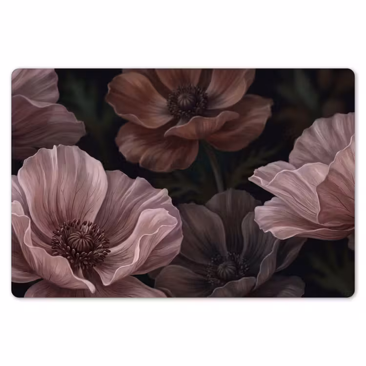 Bloemen - Natuur - Roze - Donker - Modern Placemat vinyl groot -zzsfeer1_Kitchenyeah-website