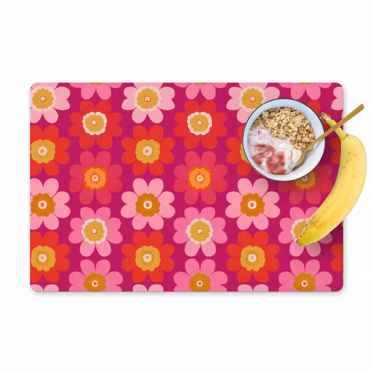 Bloemen - Retro - Kleurrijk Placemat vinyl groot 368 -zzzproduct_Kitchenyeah-website