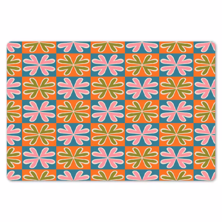 Bloemen - Retro - Patroon - Kleurrijk Placemat vinyl groot 368 -zzsfeer1_Kitchenyeah-website
