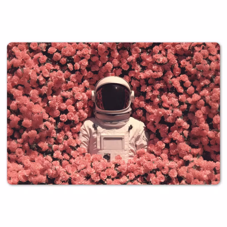 Bloemen - Roze - Astronaut Placemat vinyl groot -zzsfeer1_Kitchenyeah-website