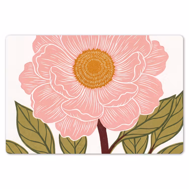 Tischset - 6 Stück - Blumen – Rosa – Illustration - Bloemen - Roze - Illustratie Placemat vinyl groot