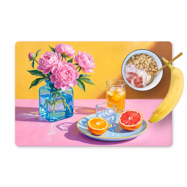 Tischset - 6 Stück - Blumen – Rosa – Modern - Bloemen - Roze - Modern Placemat vinyl groot