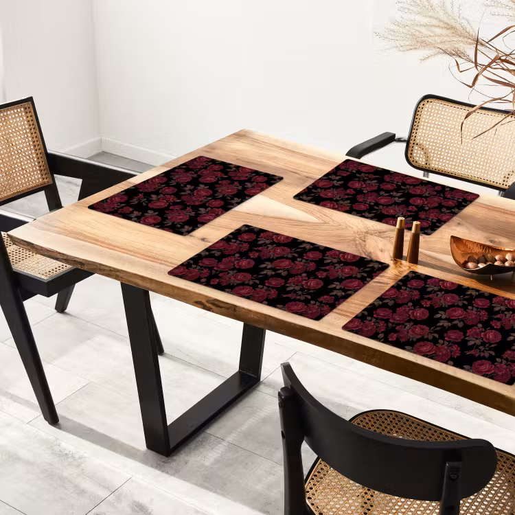 Bloemen - Roos - Patroon - Klassiek - Rood Placemat vinyl groot -zzsfeer4_Kitchenyeah-website