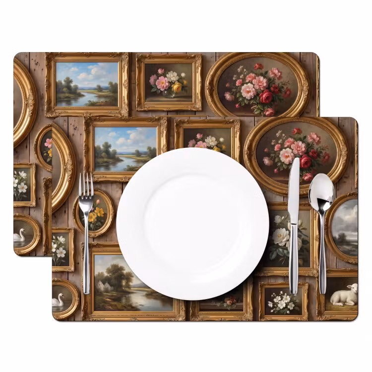 Bloemen - Rozen - Klassiek - Vaas - Kleurrijk Placemat vinyl groot -zzsfeer2_Kitchenyeah-website