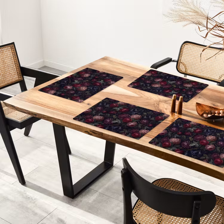 Bloemen - Rood - Klassiek - Donker - Patroon Placemat vinyl groot -zzsfeer4_Kitchenyeah-website