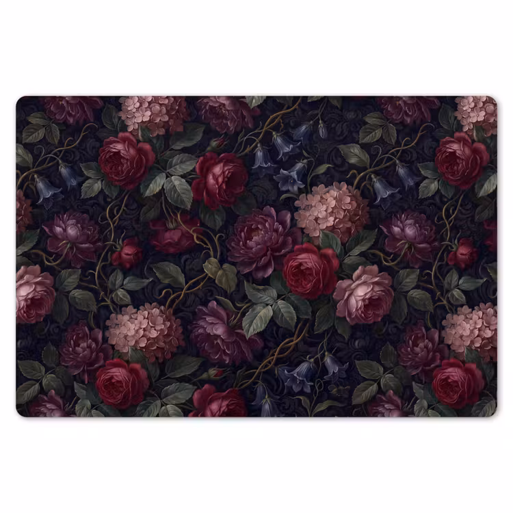 Bloemen - Rood - Klassiek - Donker - Patroon Placemat vinyl groot -zzsfeer1_Kitchenyeah-website