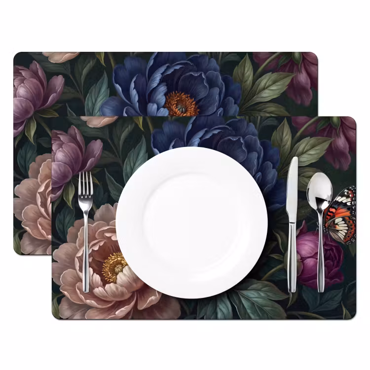 Bloemen - Vlinder - Natuur - Modern - Paars Placemat vinyl groot -zzsfeer2_Kitchenyeah-website