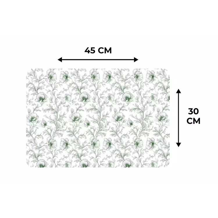 Bloemen - Getekend - Groen Placemat vinyl groot 368 -specs