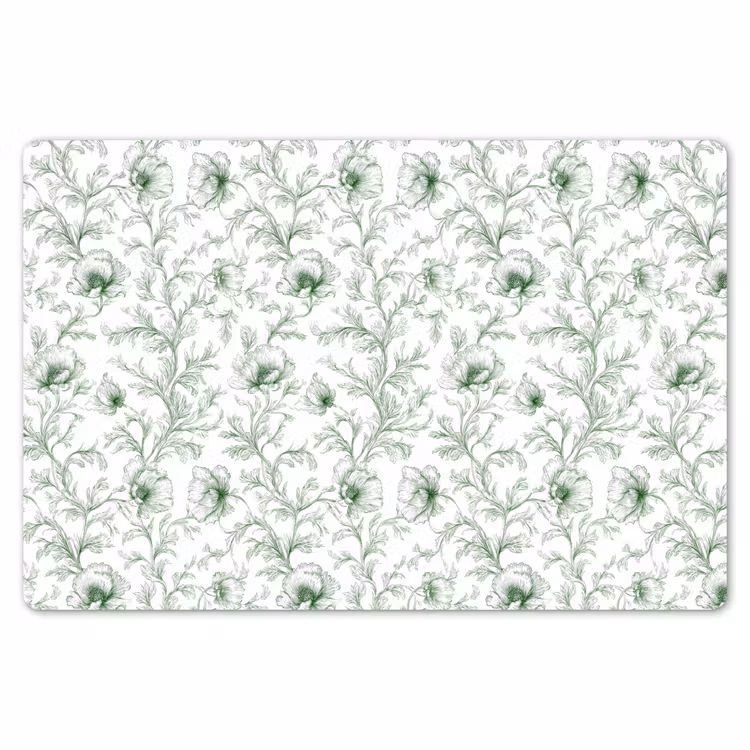Bloemen - Getekend - Groen Placemat vinyl groot 368 -zzsfeer1_Kitchenyeah-website