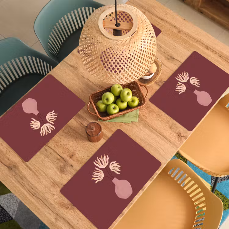 Bloemen - Vaas - Abstract - Modern - Aardetinten Placemat vinyl groot -zzsfeer5_Kitchenyeah-website