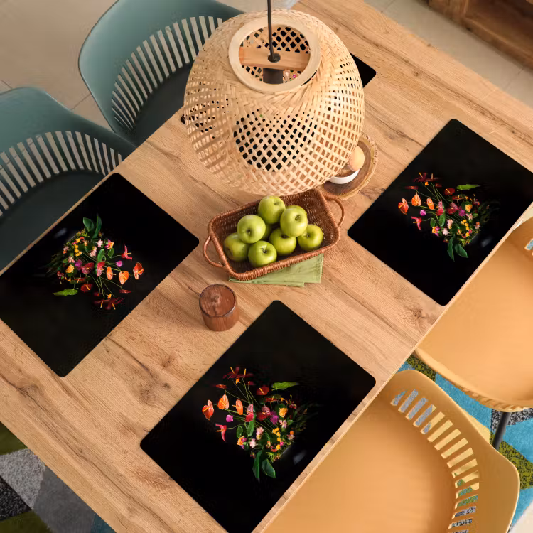 Bloemen - Vaas - Kleurrijk Placemat vinyl groot -zzsfeer5_Kitchenyeah-website