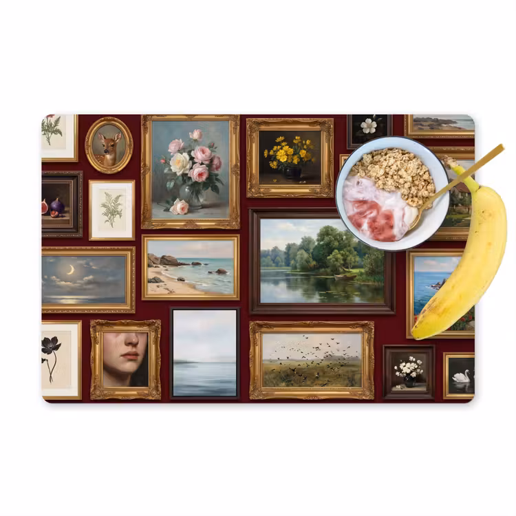 Bloemen - Vaas - Klassiek - Kunst - Rood Placemat vinyl groot -zzzproduct_Kitchenyeah-website