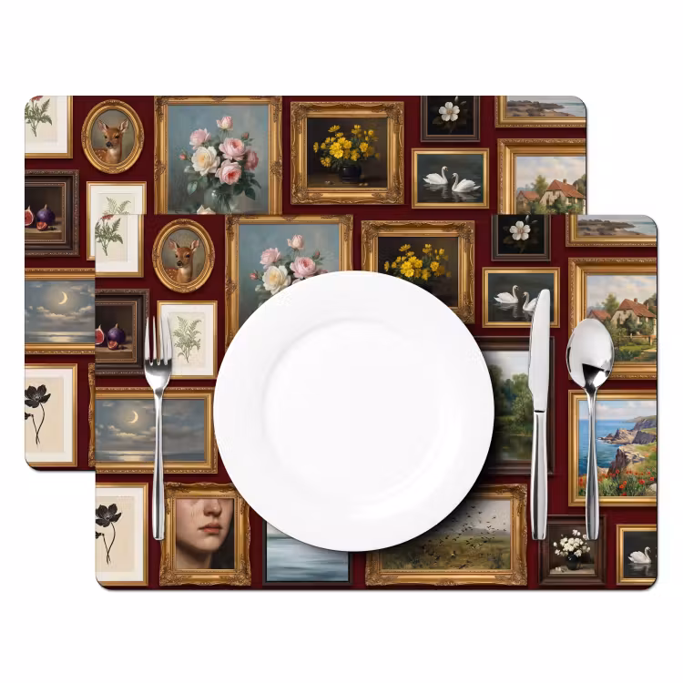 Bloemen - Vaas - Klassiek - Kunst - Rood Placemat vinyl groot -zzsfeer2_Kitchenyeah-website