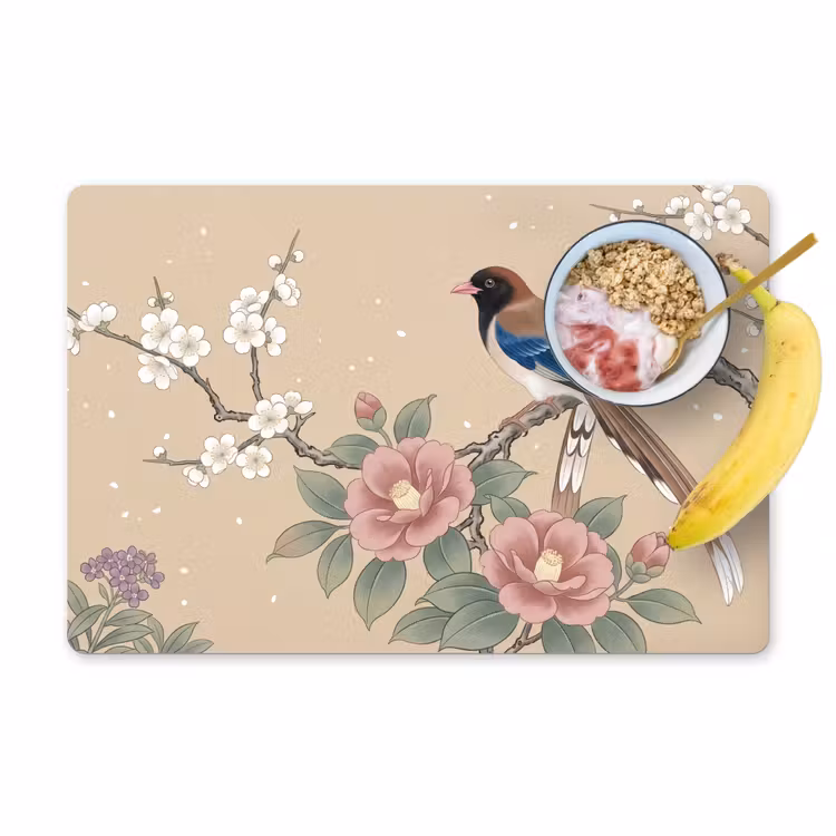 Bloemen - Vogels - Bloemen Placemat vinyl groot -zzzproduct_Kitchenyeah-website