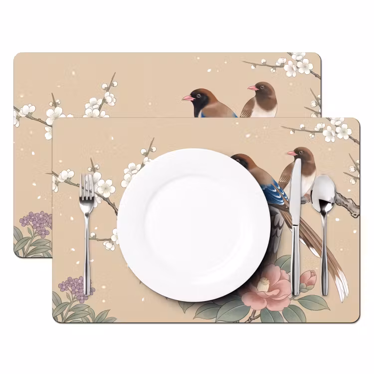 Bloemen - Vogels - Bloemen Placemat vinyl groot -zzsfeer2_Kitchenyeah-website