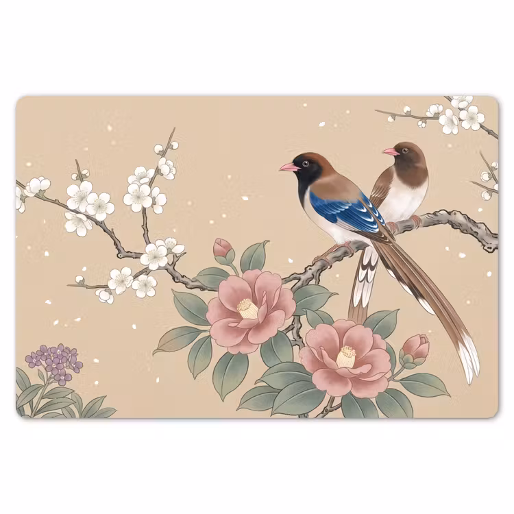 Bloemen - Vogels - Bloemen Placemat vinyl groot -zzsfeer1_Kitchenyeah-website