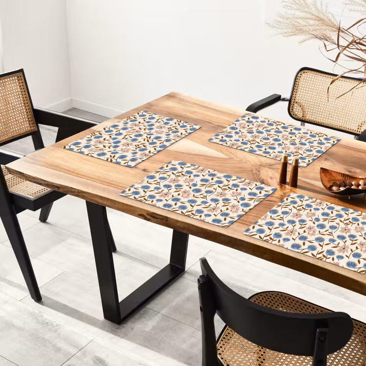 Bloemen - Wild - Blauw Placemat vinyl groot 368 -zzsfeer4_Kitchenyeah-website