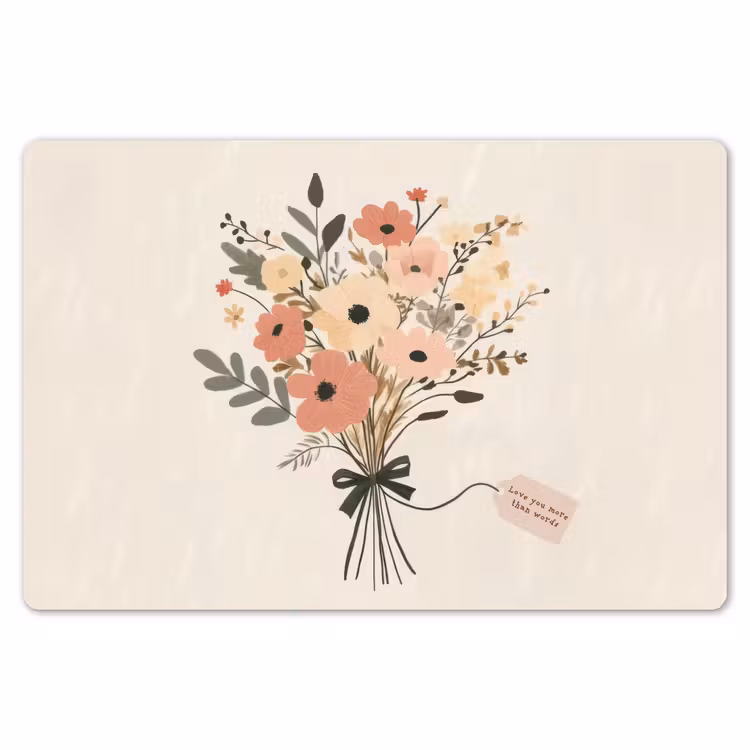 Bloemen - Quote - Beige - Lint Placemat vinyl groot -zzsfeer1_Kitchenyeah-website