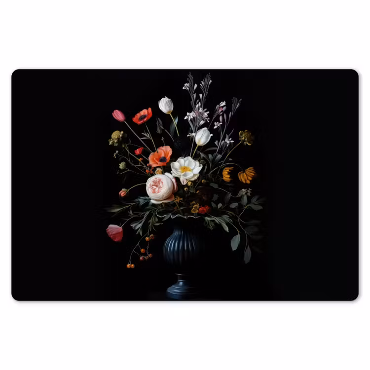 Bloemstuk - Vaas - Zwart Placemat vinyl groot -zzsfeer1_Kitchenyeah-website