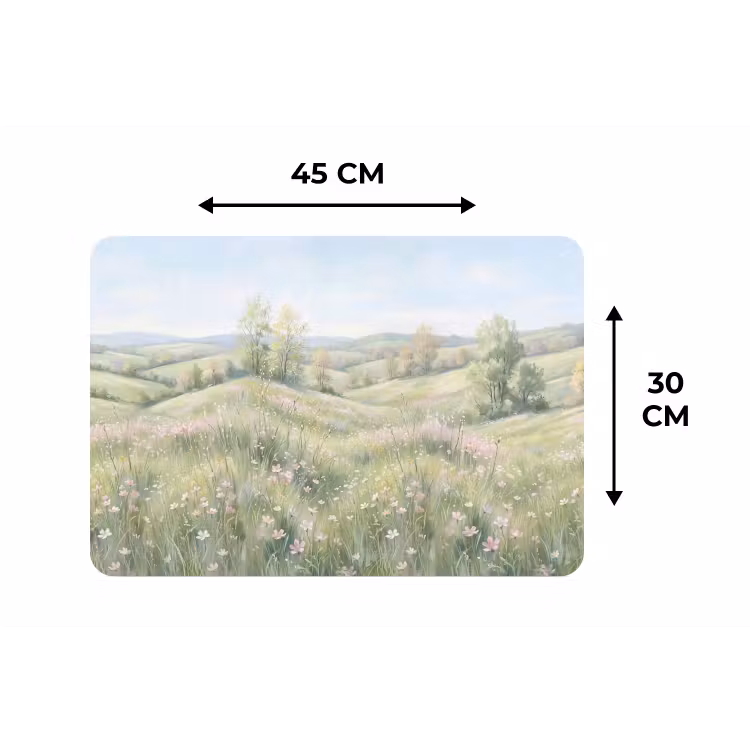 Bloemen veld - Bloemen - Groen Placemat vinyl groot -specs