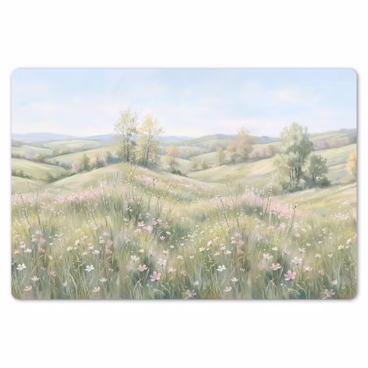 Bloemen veld - Bloemen - Groen Placemat vinyl groot -zzsfeer1_Kitchenyeah-website