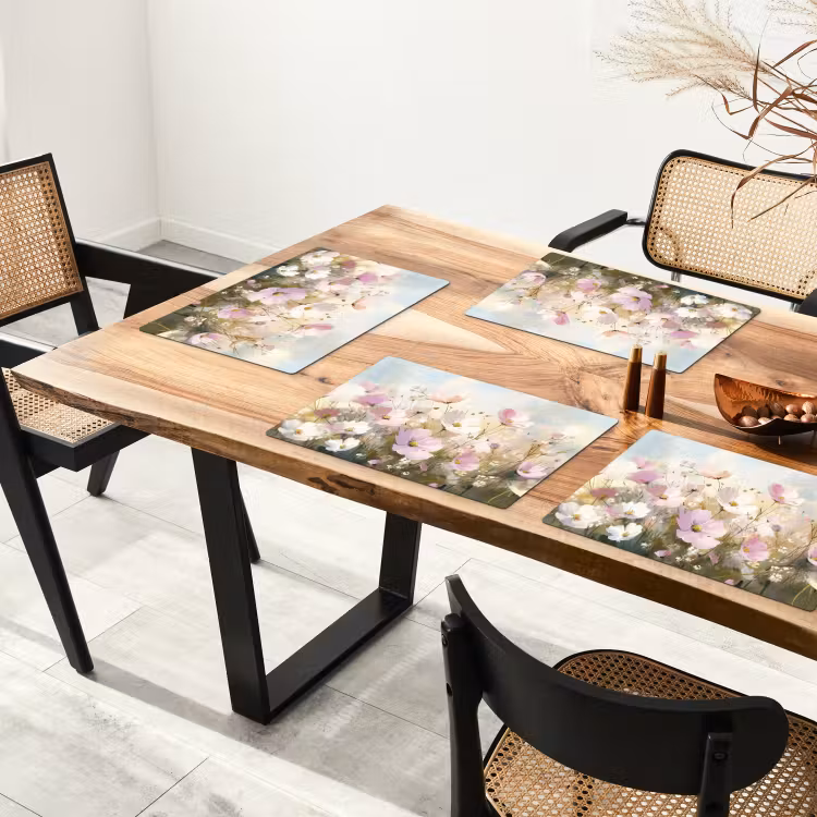 Bloemenveld - Lichte tinten - Geschilderd Placemat vinyl groot -zzsfeer4_Kitchenyeah-website