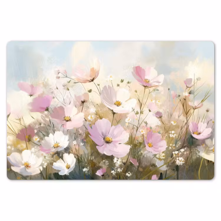 Bloemenveld - Lichte tinten - Geschilderd Placemat vinyl groot -zzsfeer1_Kitchenyeah-website
