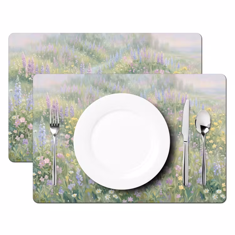Bloemenveld - Heuvels - Kleurrijk Placemat vinyl groot -zzsfeer2_Kitchenyeah-website