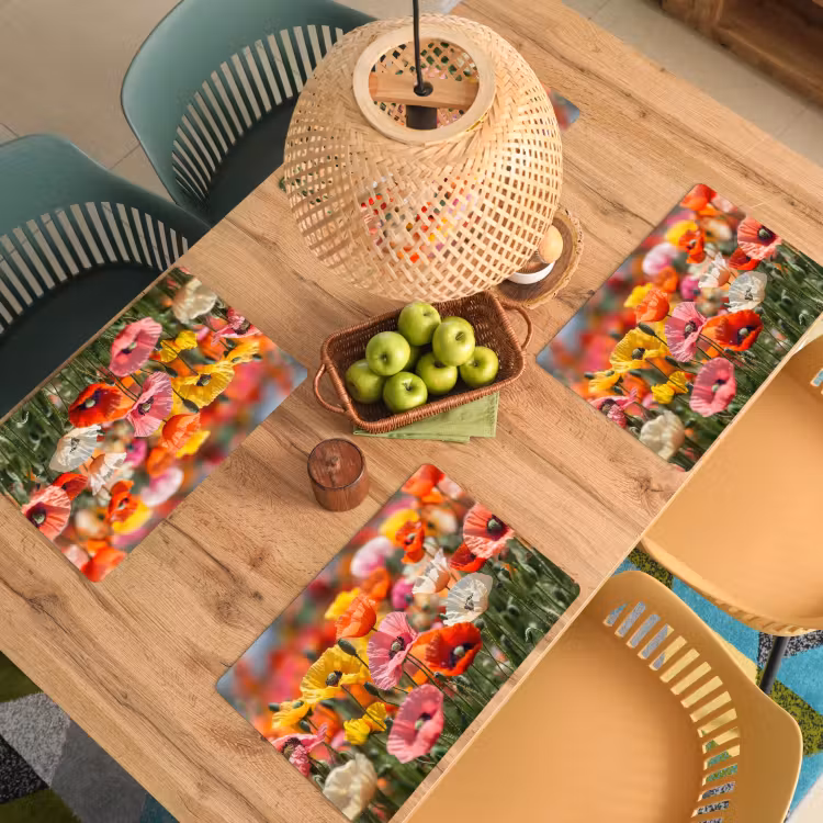 Bloemenveld - Klaprozen - Kleurrijk Placemat vinyl groot -zzsfeer5_Kitchenyeah-website