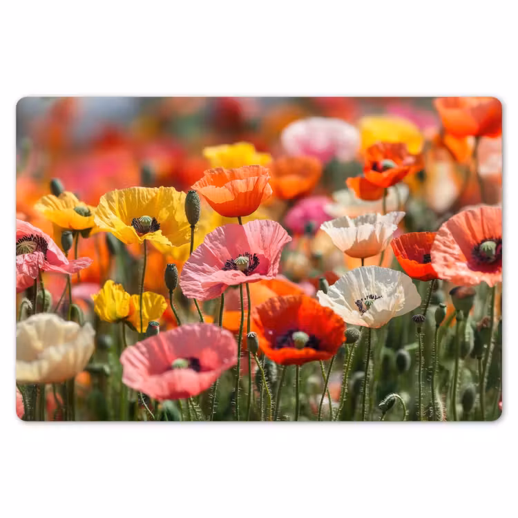 Bloemenveld - Klaprozen - Kleurrijk Placemat vinyl groot -zzsfeer1_Kitchenyeah-website