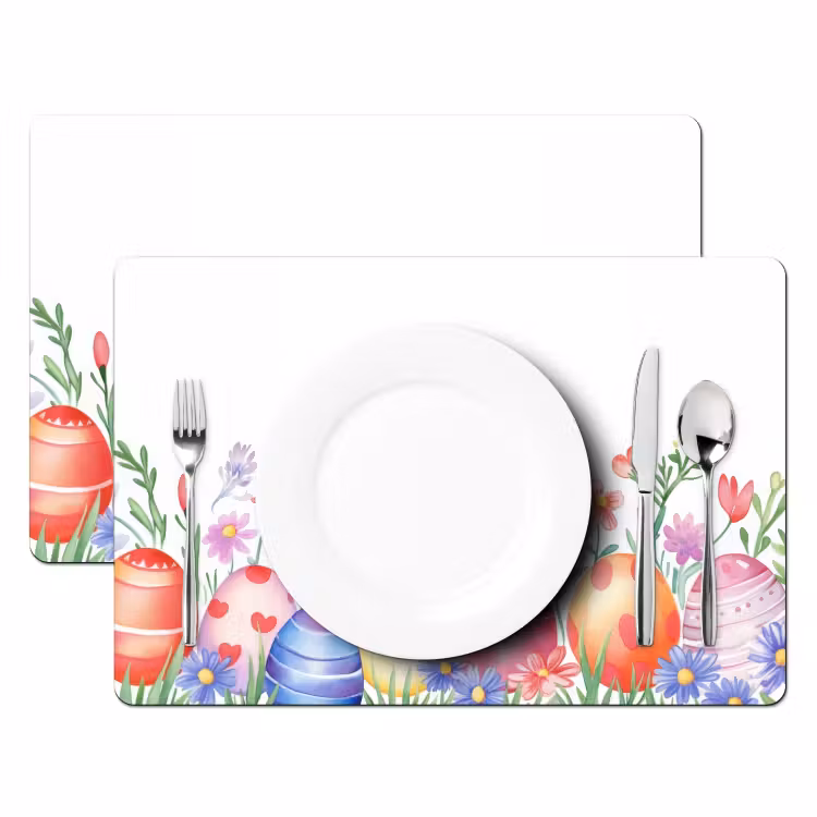 Bloementuin - Kleurrijk - Eieren Placemat vinyl groot -zzsfeer2_Kitchenyeah-website