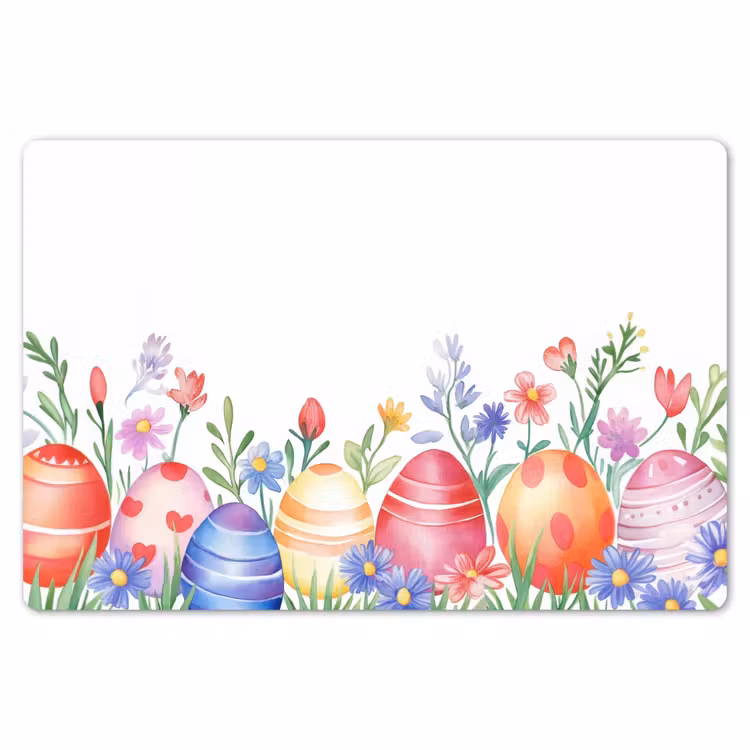 Bloementuin - Kleurrijk - Eieren Placemat vinyl groot -zzsfeer1_Kitchenyeah-website