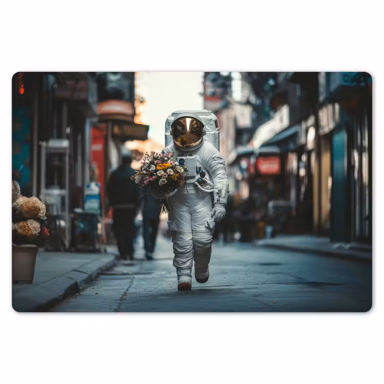 Boeket - Bloemen - Kleurrijk - Astronaut Placemat vinyl groot -zzsfeer1_Kitchenyeah-website