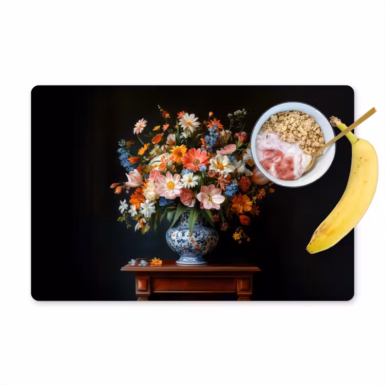 Boeket - Roze - Bloemen - Vaas Placemat vinyl groot -zzzproduct_Kitchenyeah-website