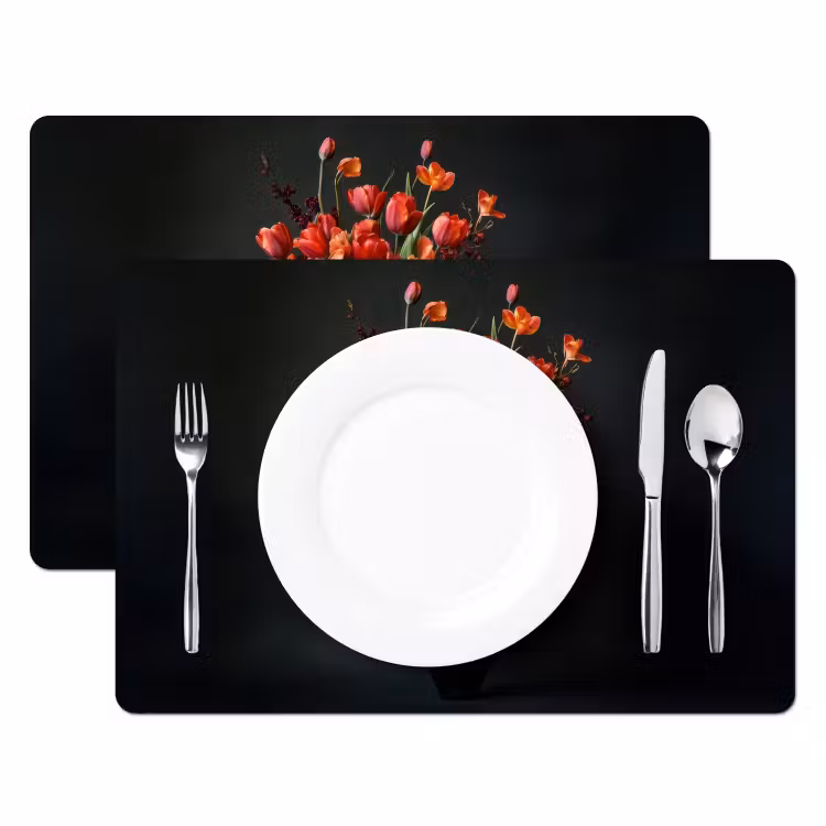 Boeket - Tulpen - Vaas - Rood Placemat vinyl groot -zzsfeer2_Kitchenyeah-website