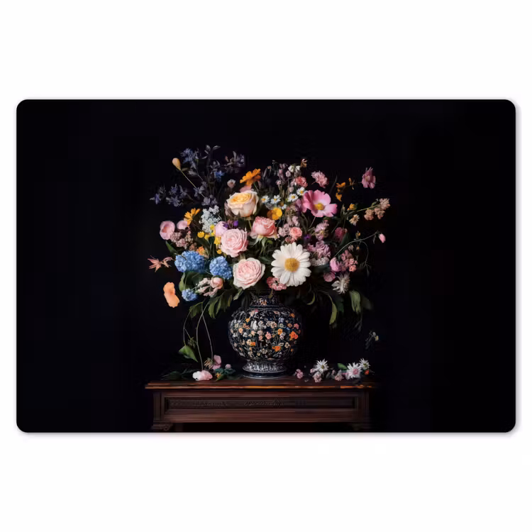 Bloemenvaas - Hout - Bloemen - Boeket Placemat vinyl groot -zzsfeer1_Kitchenyeah-website