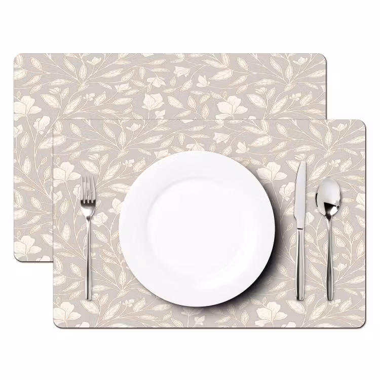Bloemen - Steel - Blaadjes Placemat vinyl groot 368 -zzsfeer2_Kitchenyeah-website