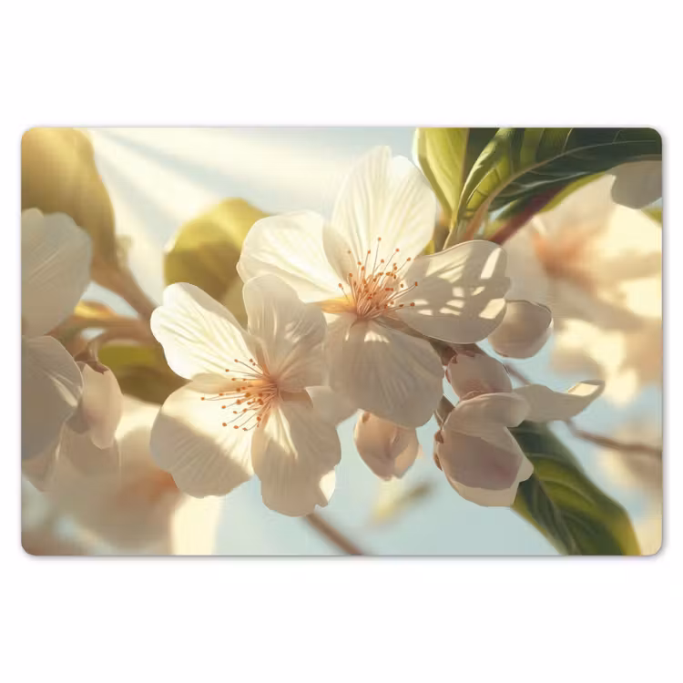 Bloesems - Wit - Zonnestralen -  Bloemblaadjes Placemat vinyl groot -zzsfeer1_Kitchenyeah-website