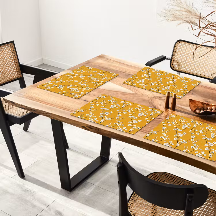 Bloesemtak - Aquarel - Geel Placemat vinyl groot 368 -zzsfeer4_Kitchenyeah-website