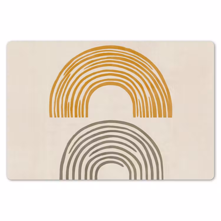 Bogen - Lijnen - Oranje - Minimalistisch Placemat vinyl groot -zzsfeer1_Kitchenyeah-website
