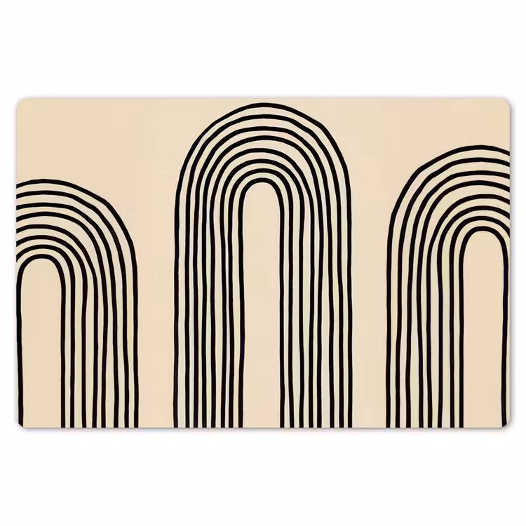 Boogvormen - Zwart - Strak Placemat vinyl groot -zzsfeer1_Kitchenyeah-website