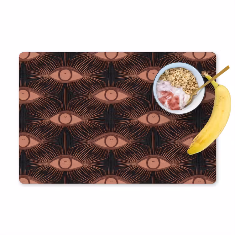 Boheems - Oog - Bruin Placemat vinyl groot 368 -zzzproduct_Kitchenyeah-website